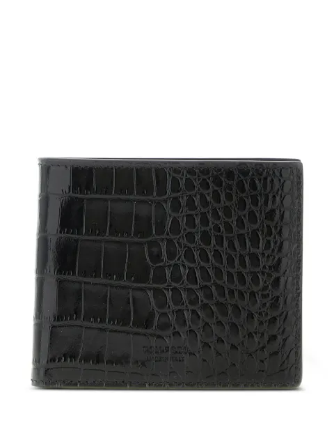 TOM FORD crocodile-pattern bifold wallet