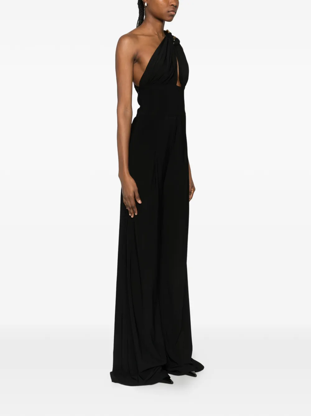 MITILIANE COUTURE Asymmetrische jumpsuit met schakelketting Zwart