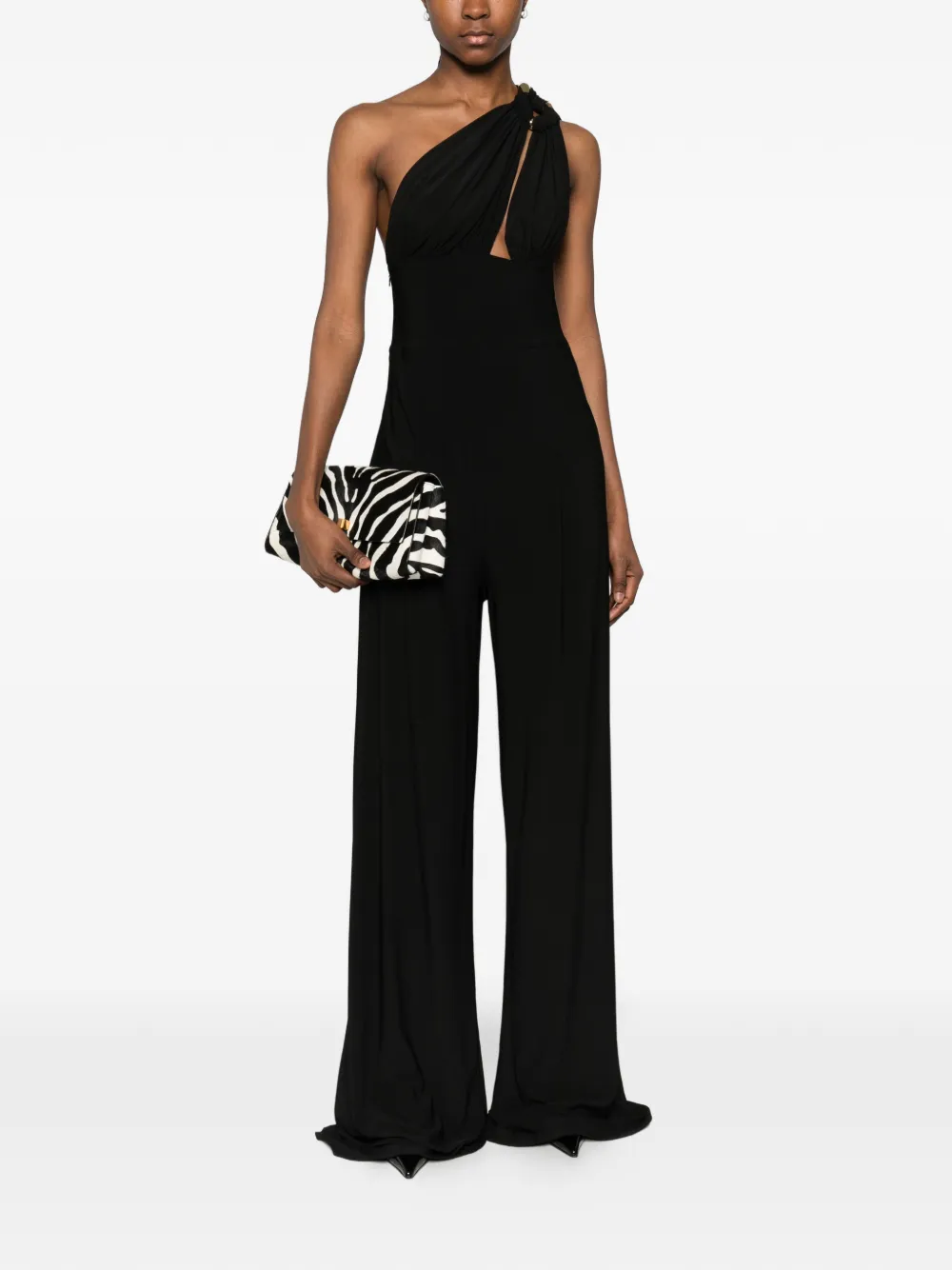 MITILIANE COUTURE Asymmetrische jumpsuit met schakelketting Zwart