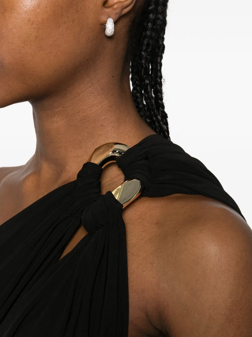 MITILIANE COUTURE Asymmetrische jumpsuit met schakelketting Zwart