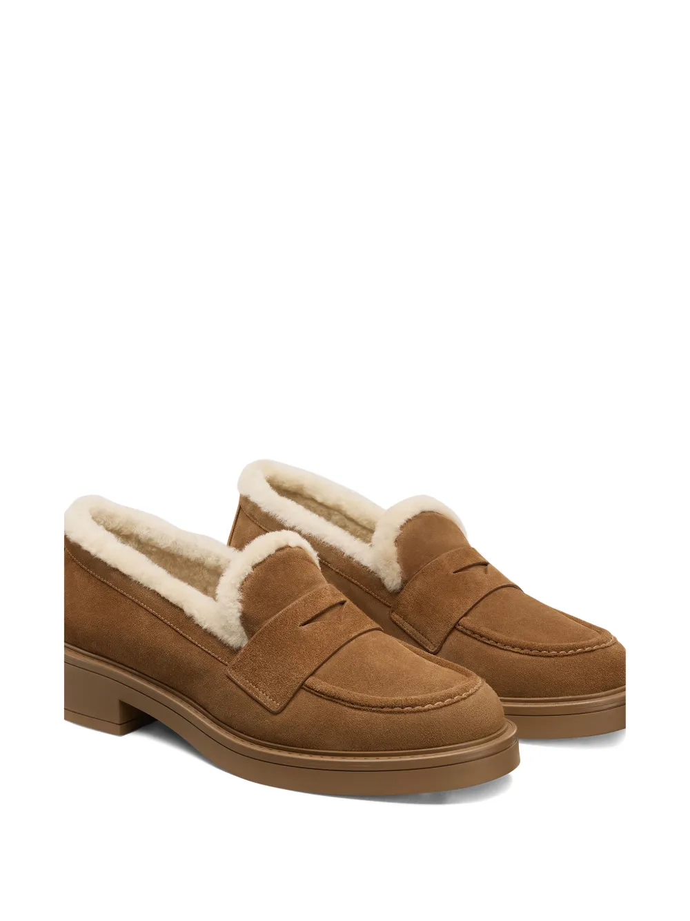 Stuart Weitzman Celia Lite penny shearling loafers - Bruin