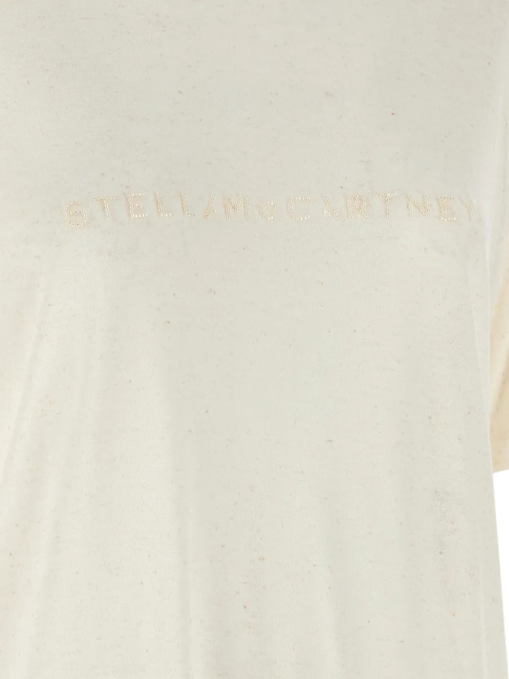 Stella McCartney T-shirt met geborduurde kralen Beige