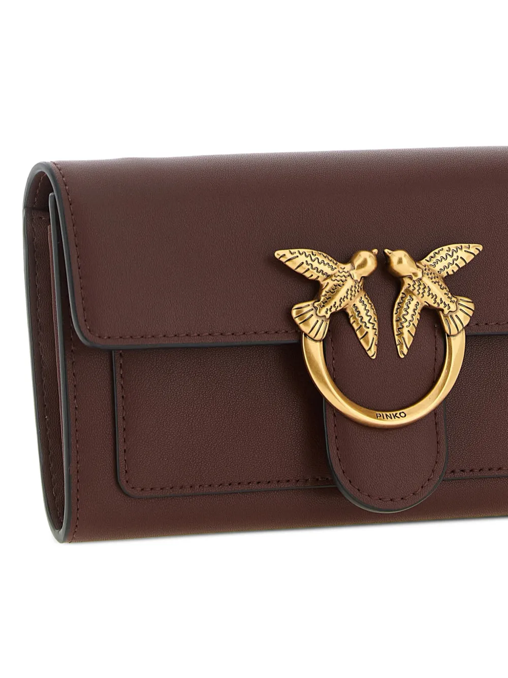 PINKO Love Simply portemonnee met metallic gesp Bruin