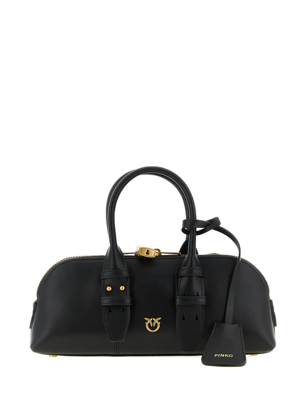 PINKO small Escape love birds leather shoulder bag - Nero