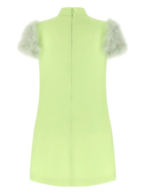valentino green mini dress Feather 40 BWL