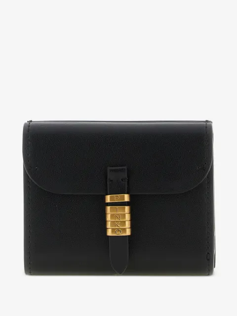 PINKO Saddle metal rings leather wallet