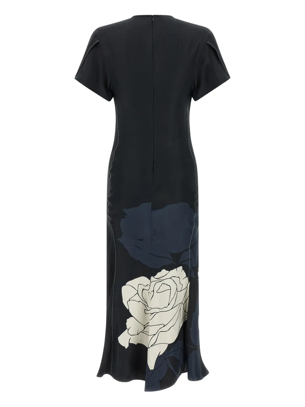 Victoria Beckham gathered V-neck midi dress - Blauw