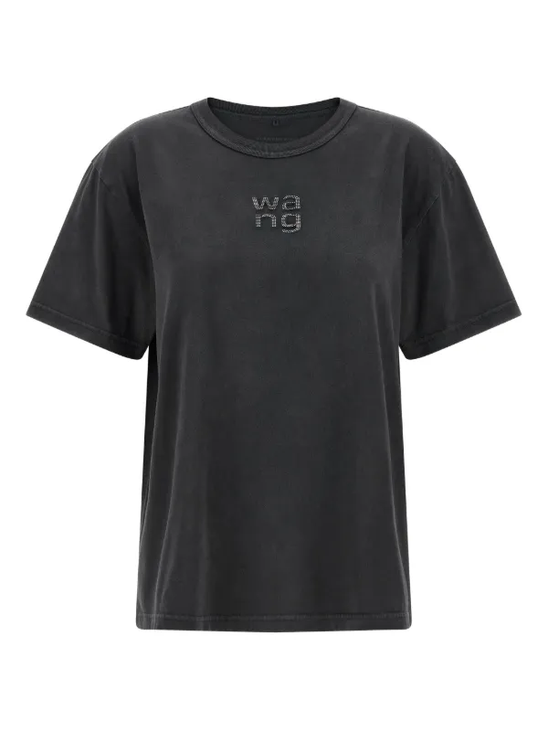 Alexander Wang ラインストーンロゴ Tシャツ | グレー | FARFETCH JP