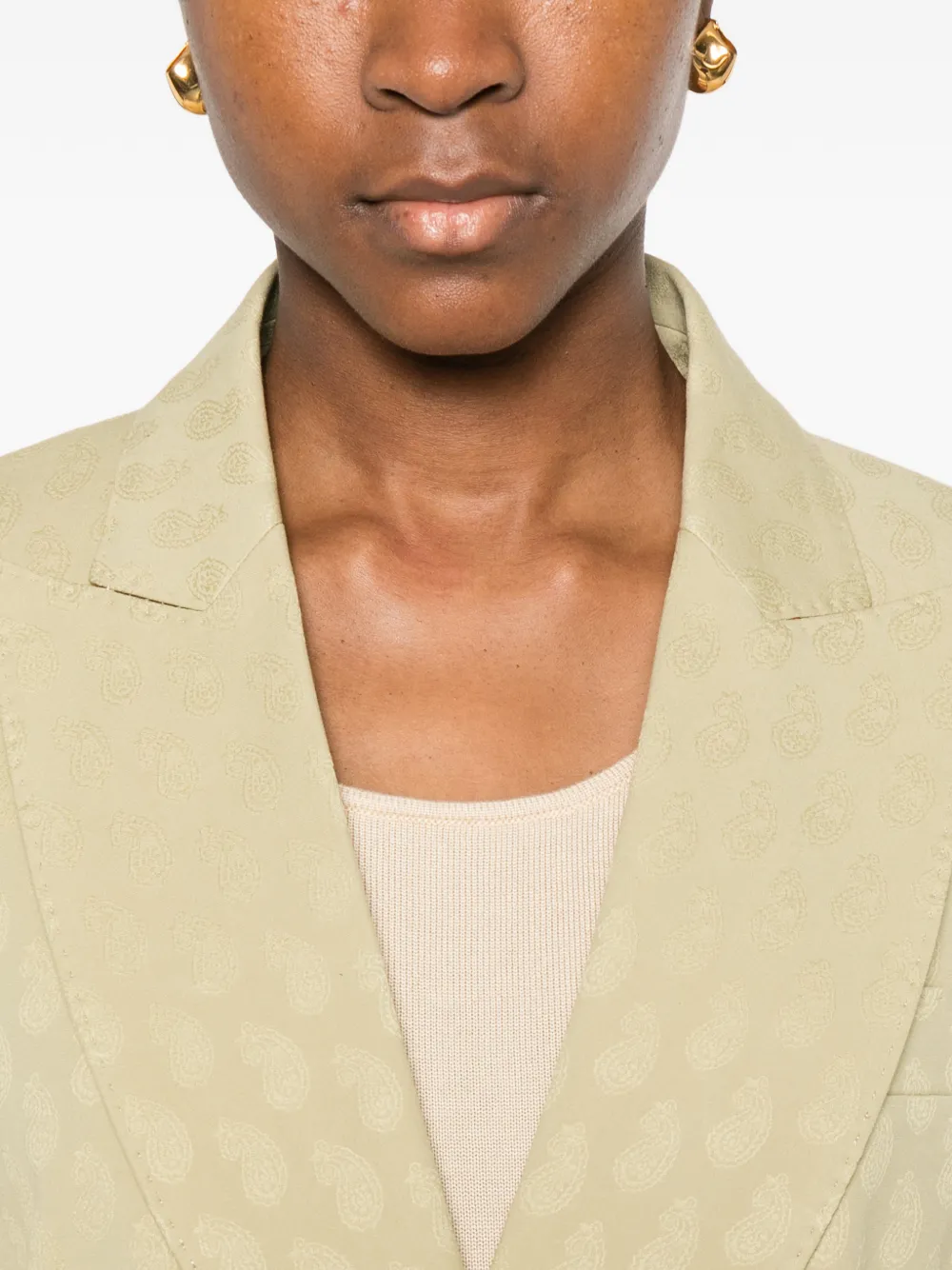 ETRO Blazer met dubbele rij knopen en patroon Groen