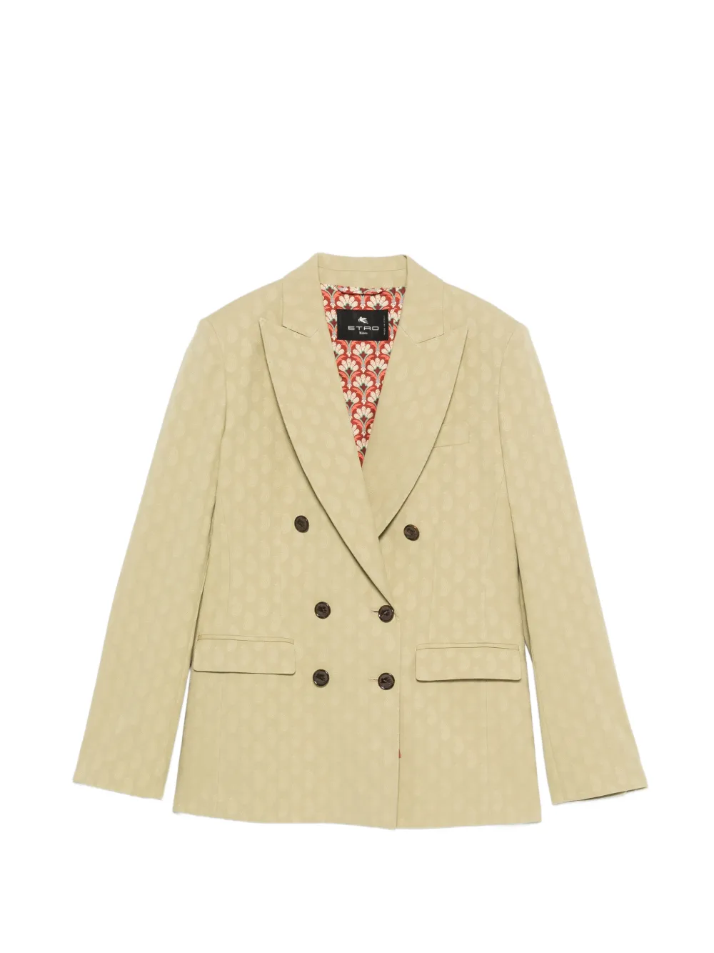 ETRO double-breasted patterned blazer - Verde