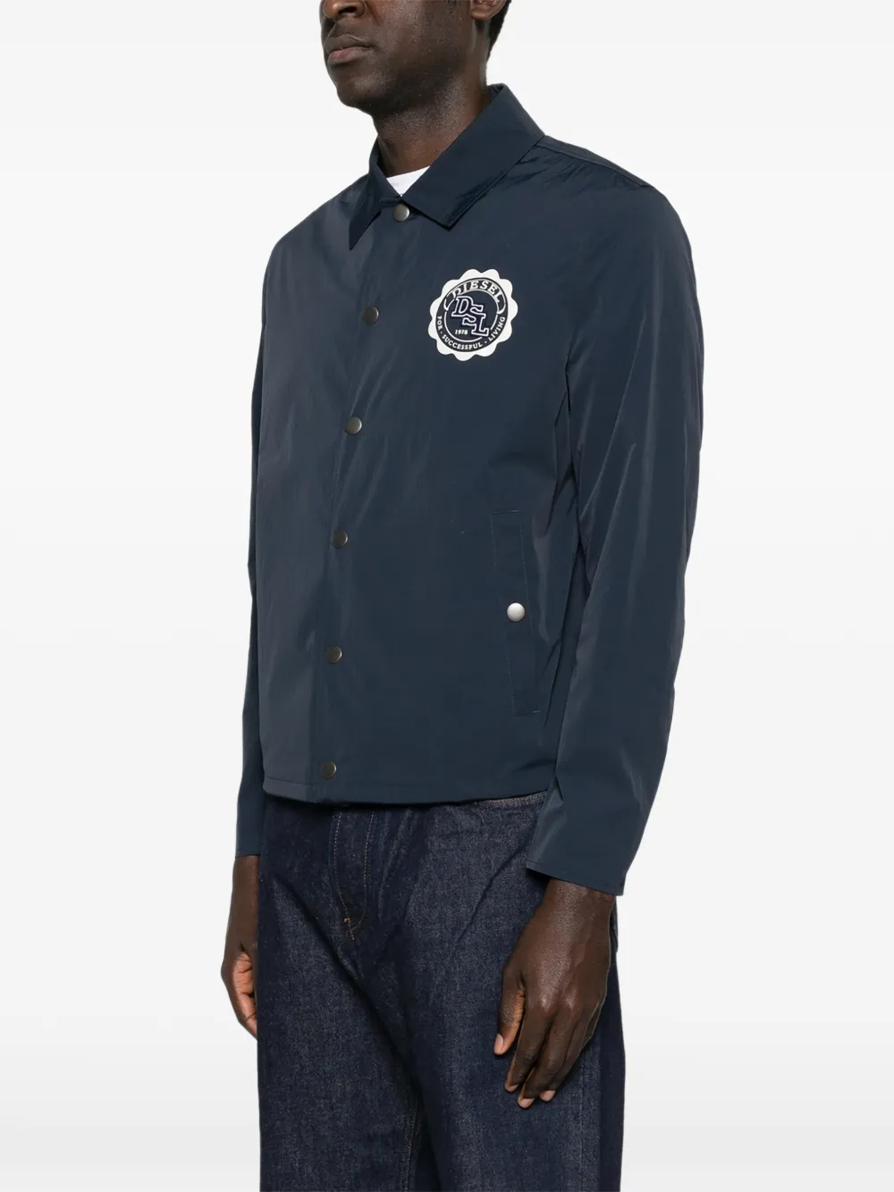  Diesel Badge Button Jacket - Blue 