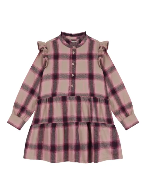 Tommy Hilfiger Junior ruffled checked-pattern dress