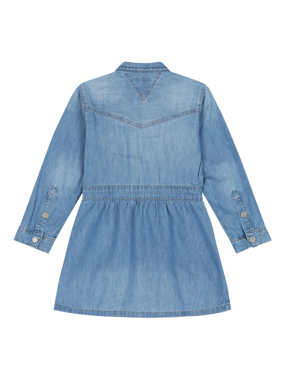 Tommy Hilfiger Junior Denim jurk met zak Blauw
