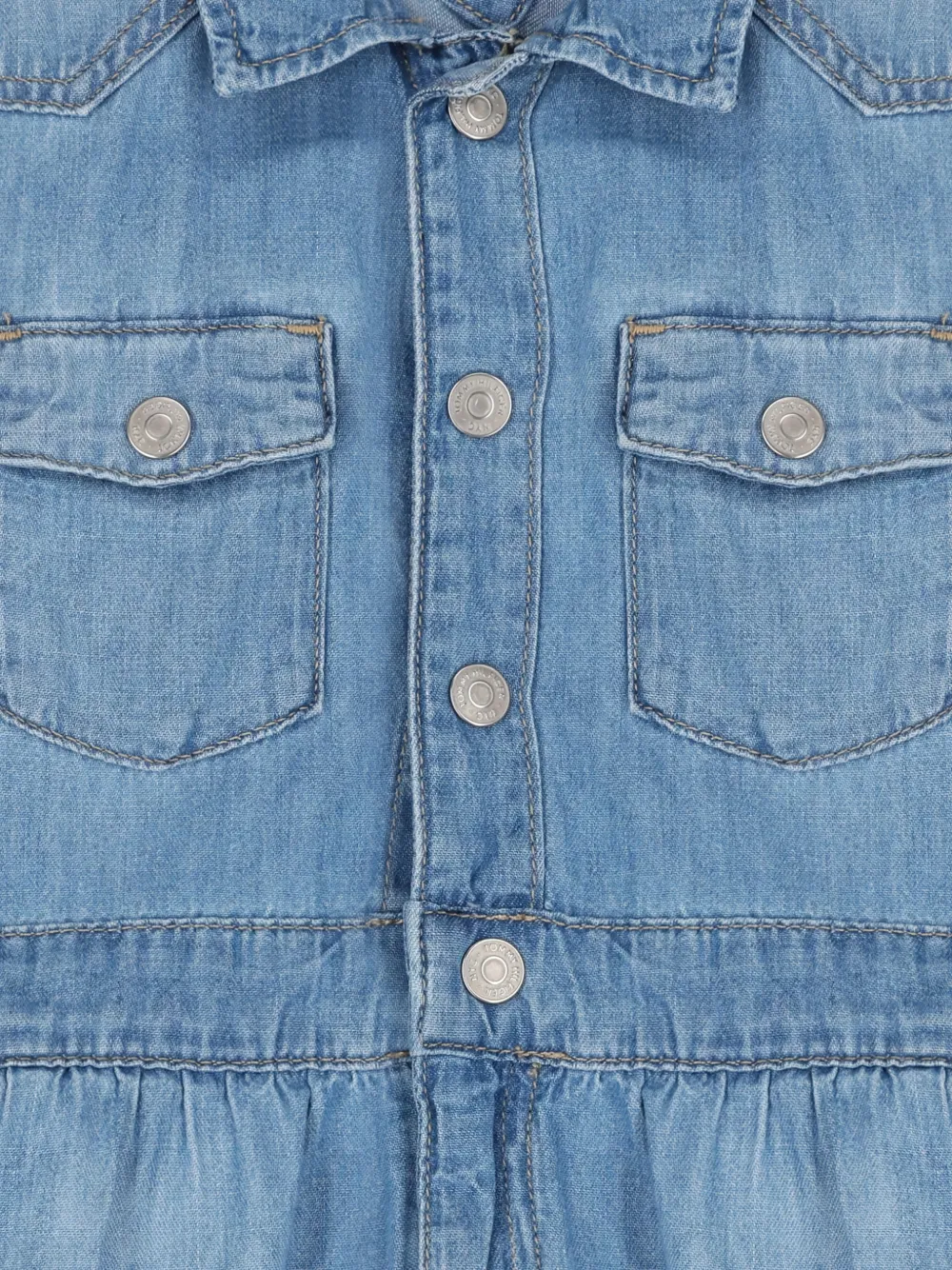 Tommy Hilfiger Junior Denim jurk met zak Blauw