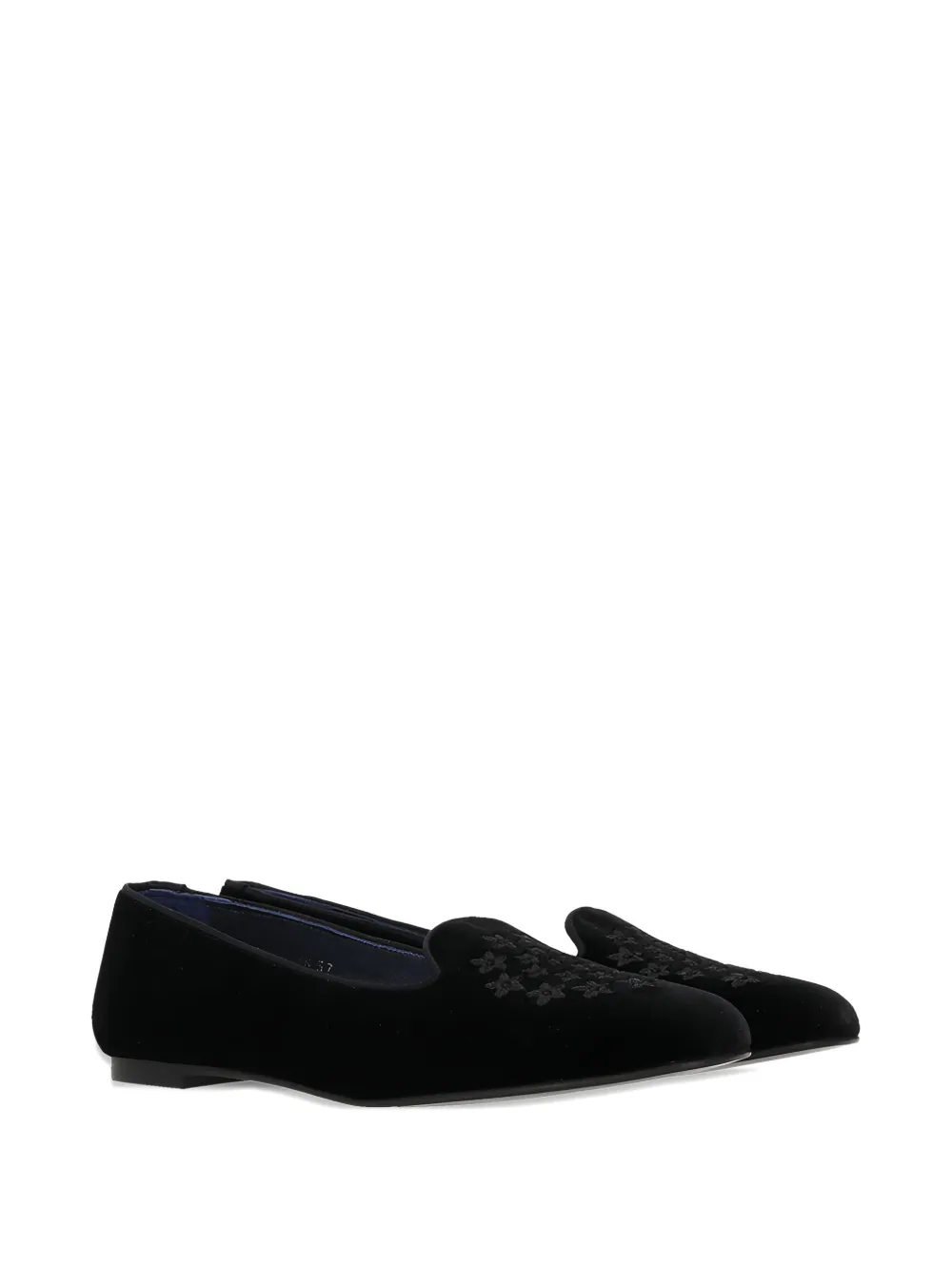 Castañer floral-embroidery loafers - Zwart