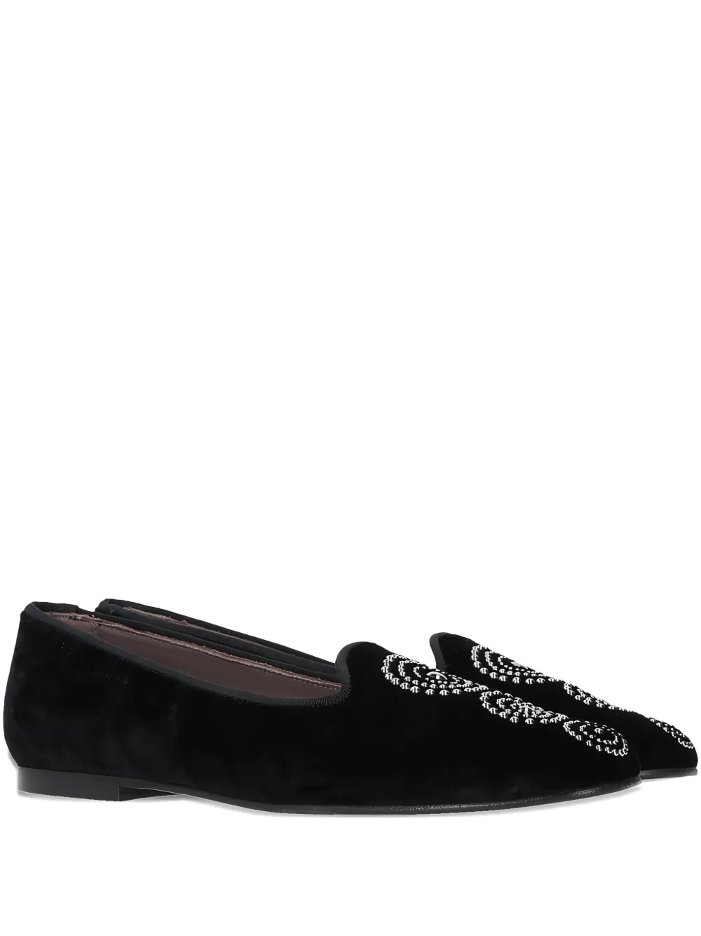 Castañer stud-embellishments velvet loafers - Schwarz