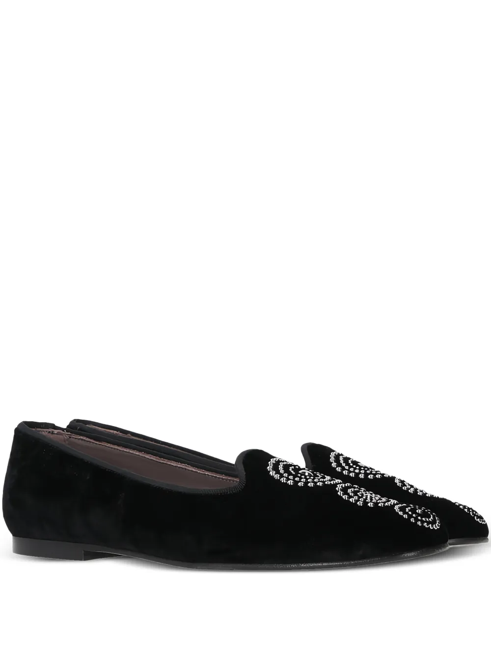 Castañer stud-embellishments velvet loafers - Nero