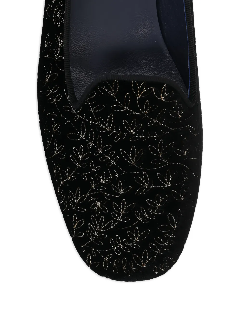 Castañer Fluwelen loafers met geborduurde bloemen Zwart