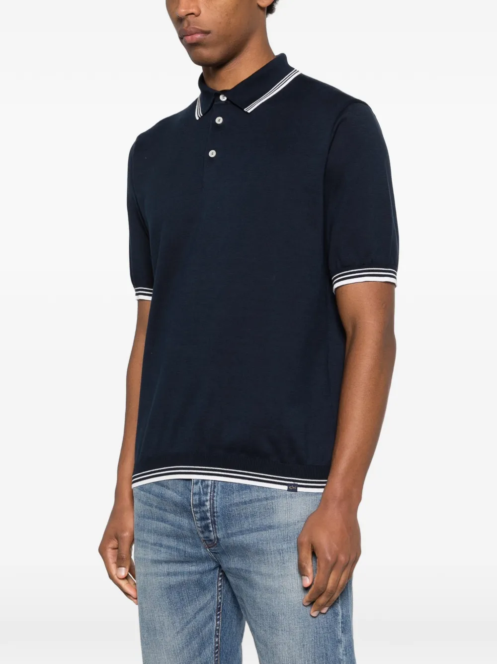 Paul & Shark Poloshirt met gestreepte afwerking Blauw