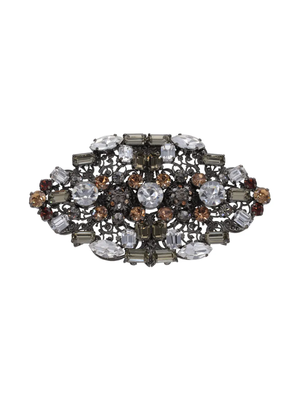 Gianfranco Ferré Pre-Owned gemstone floral brooch - Grau