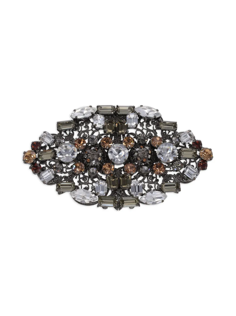 Gianfranco Ferré Pre-Owned gemstone floral brooch - Grau