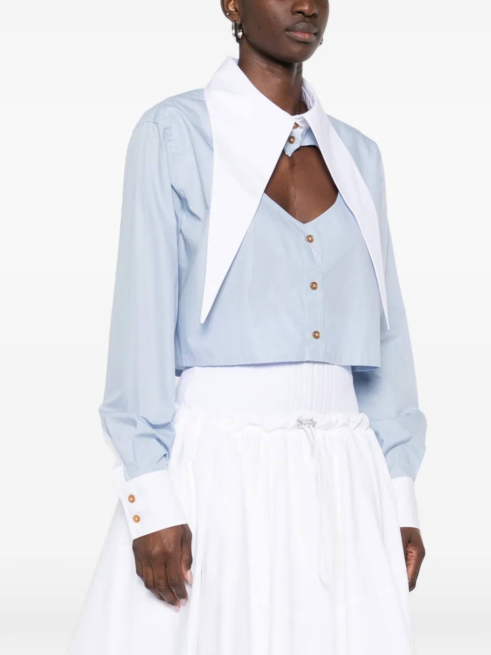 Vivienne Westwood Blouse met oversized kraag en uitgesneden details Blauw