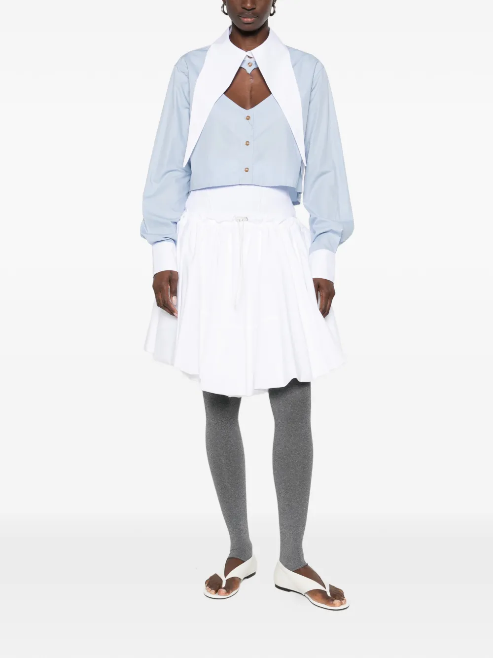 Vivienne Westwood cut-off oversized-collar shirt - Blauw