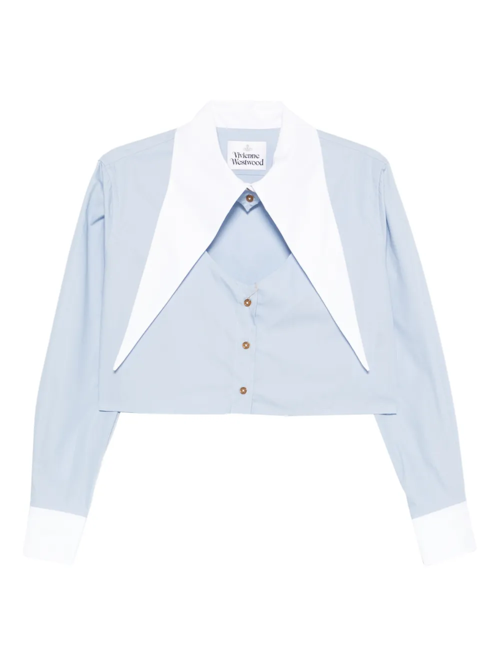 Vivienne Westwood cut-off oversized-collar shirt - Blau