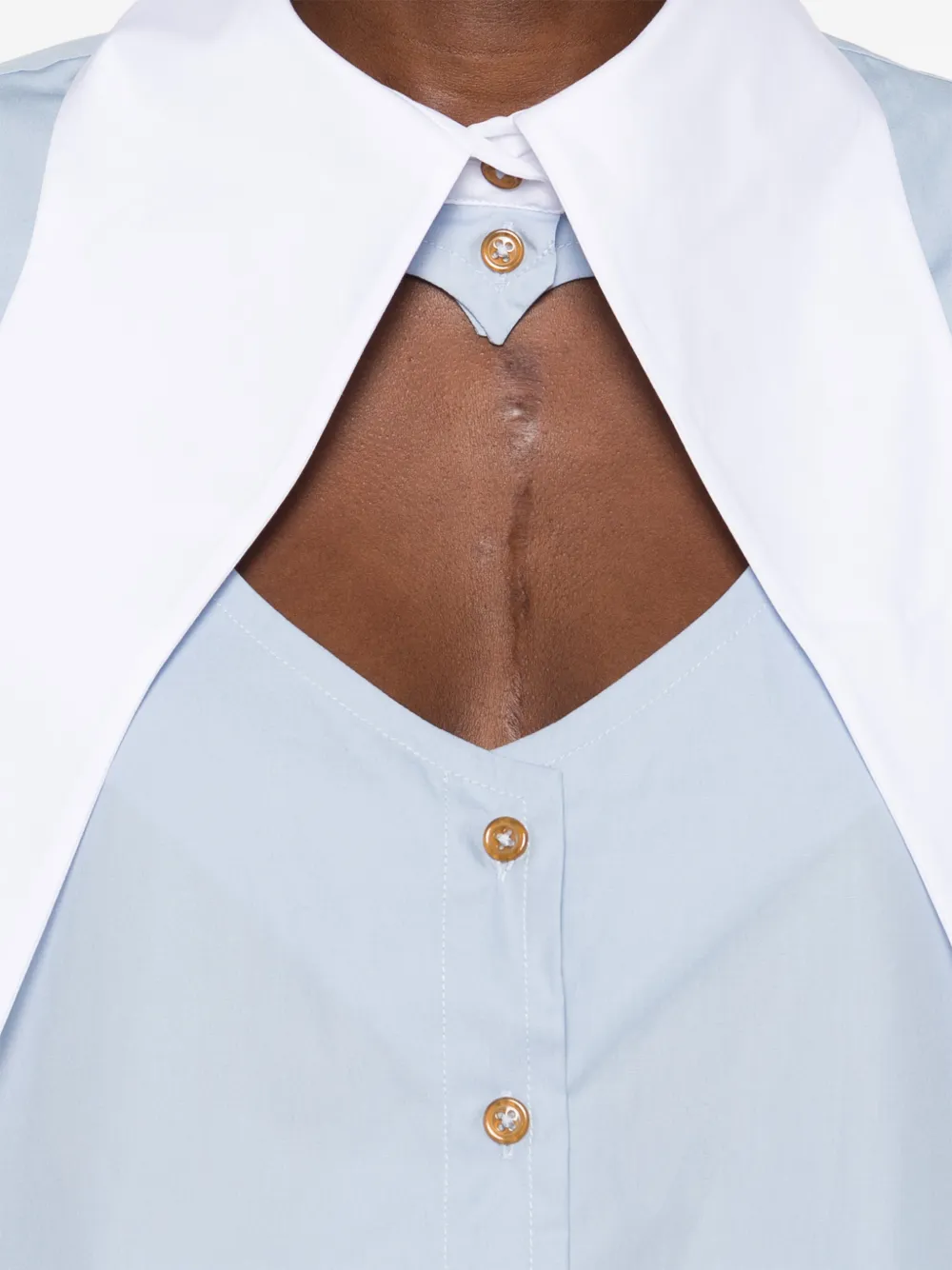 Vivienne Westwood Blouse met oversized kraag en uitgesneden details Blauw