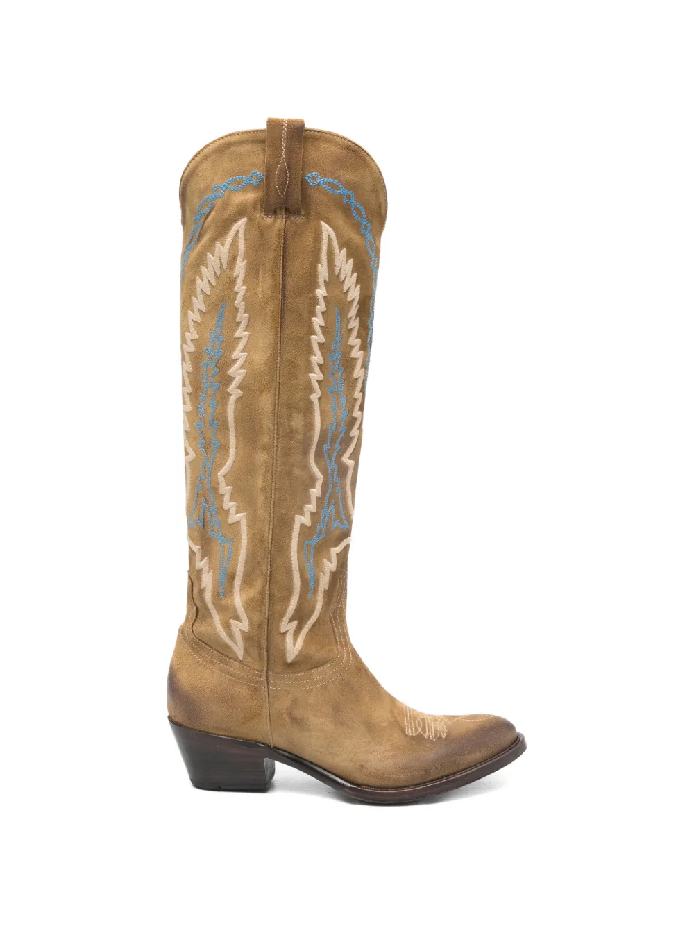 Damy embroidered cowboy boots - Marrone
