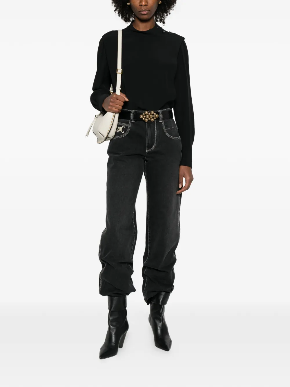 ISABEL MARANT Felissa button-detail blouse - Zwart