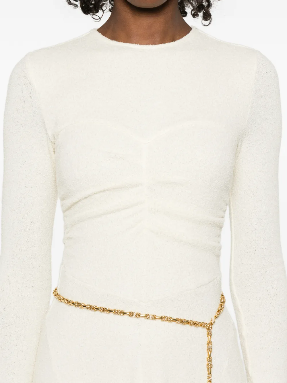 ISABEL MARANT Flora midi-jurk met ruches Beige