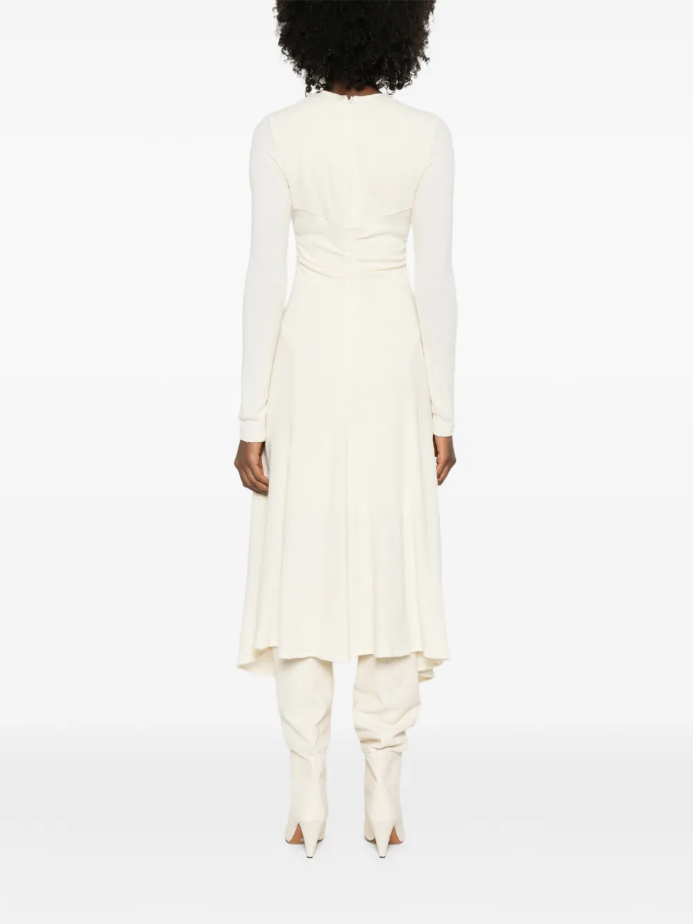 ISABEL MARANT Flora midi-jurk met ruches Beige