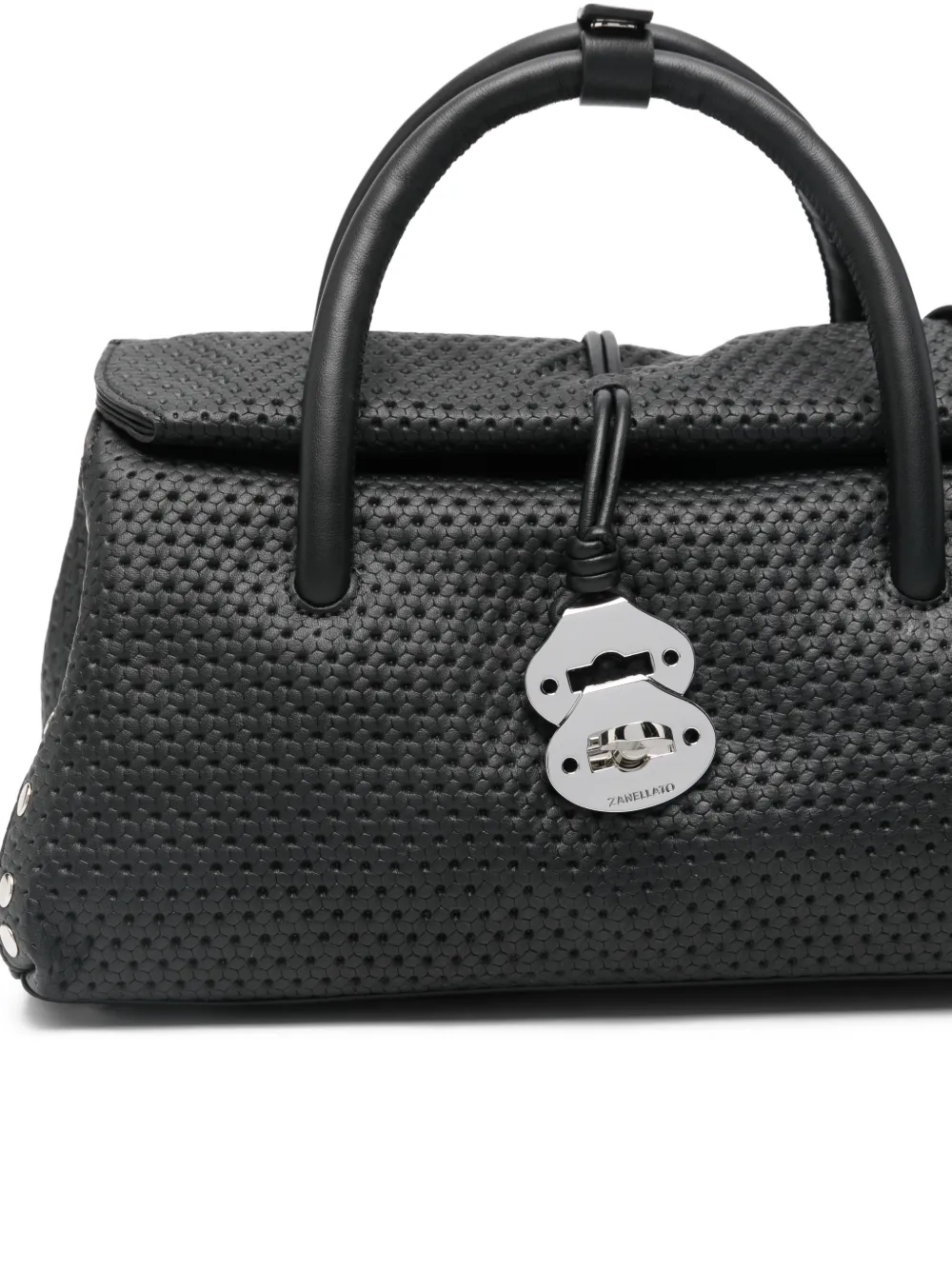 Zanellato Dotta Casa Venissa shopper met textuur en studs Zwart