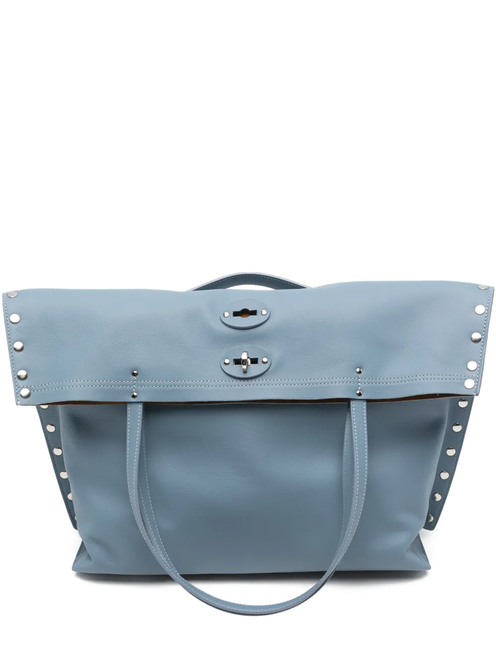 Zanellato Borsa tote Saeta media in pelle con borchie - Blu
