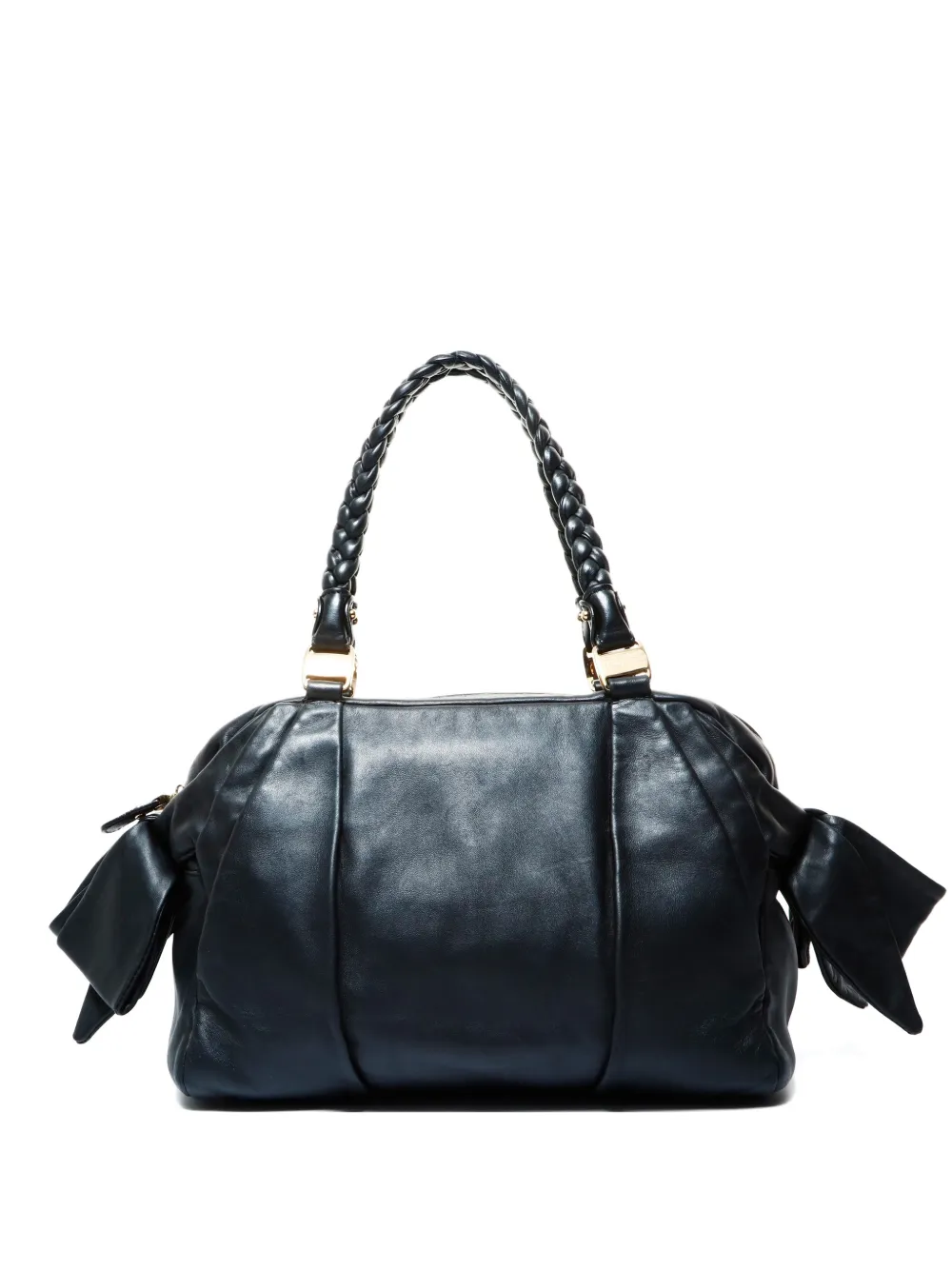 Ferragamo Pre-Owned 2020s ribbon braided-handle shoulder bag - Nero