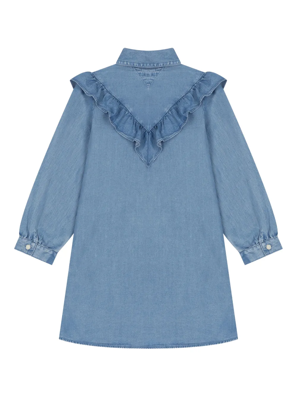 Tommy Hilfiger Junior Spijkerjurk met ruche detail Blauw