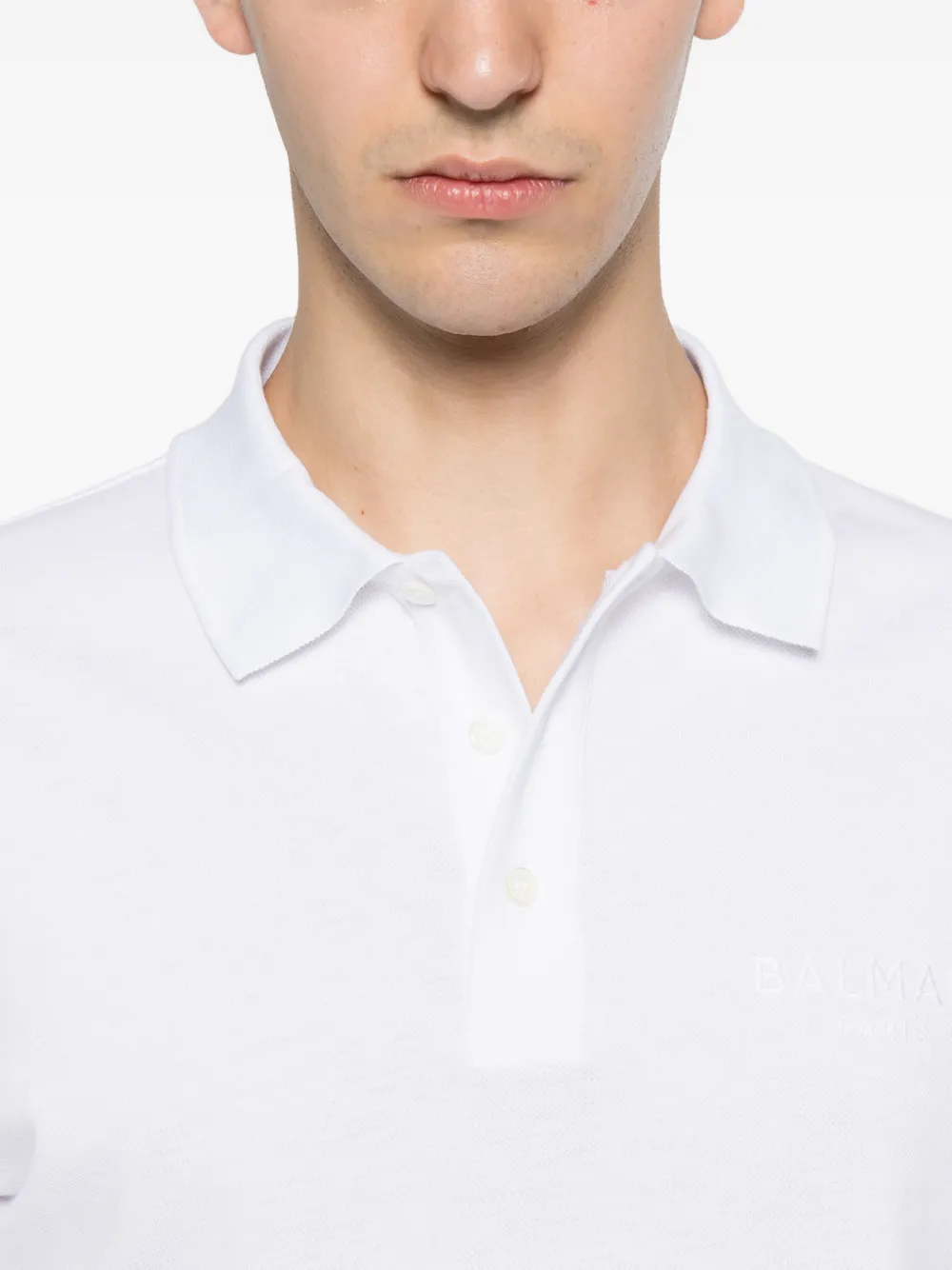 Balmain Poloshirt met geborduurd logo Wit