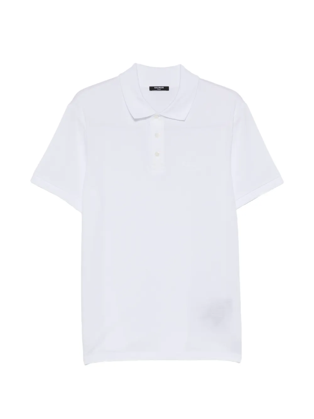 Balmain logo-embroidered polo shirt - Bianco
