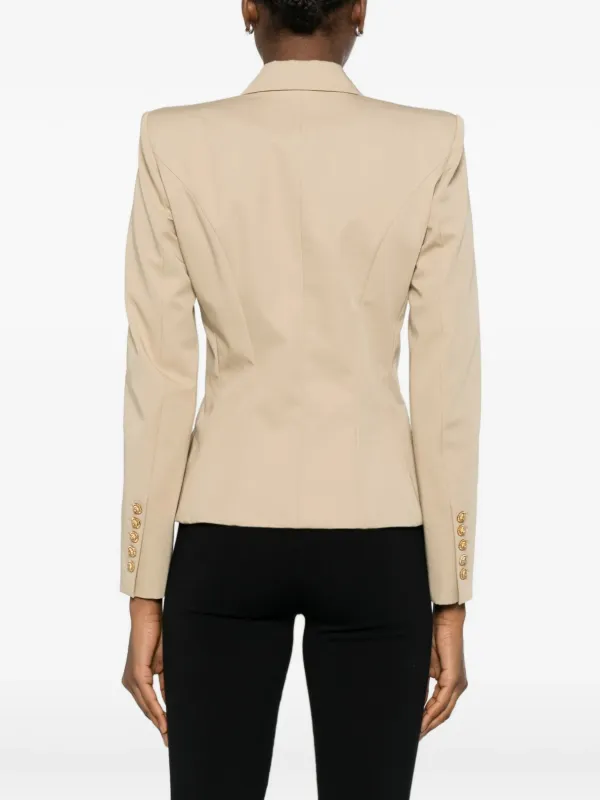 Balmain Gabardine 6-button Jacket | Neutrals | FARFETCH CA