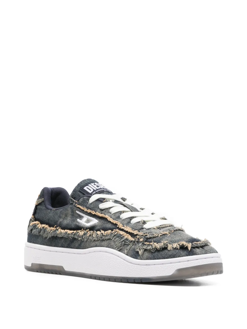 Diesel S-Tracker-D Low sneakers met franje Blauw