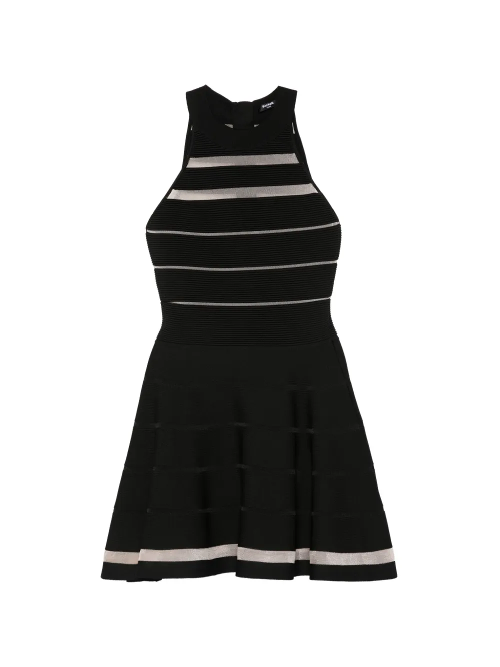 Balmain striped sleeveless mini dress - Schwarz