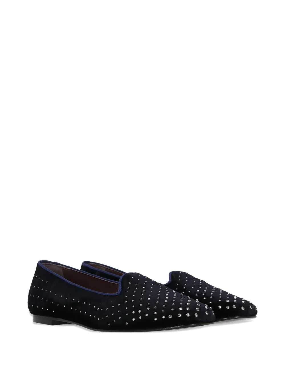 Castañer studded velvet loafers - Blauw