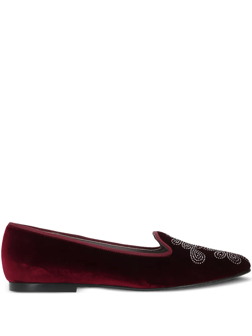 Castañer floral-motif velvet loafers - Rosso