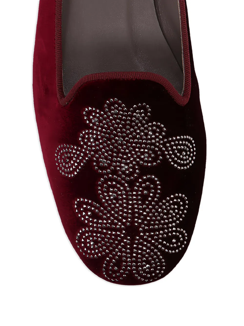 Castañer Fluwelen loafers met bloemenpatroon Rood