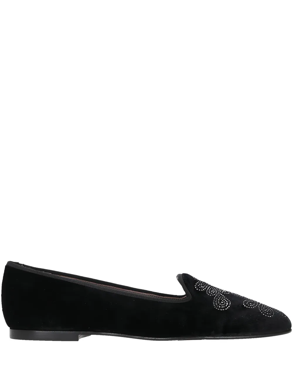 Castañer floral-motif velvet loafers - Nero