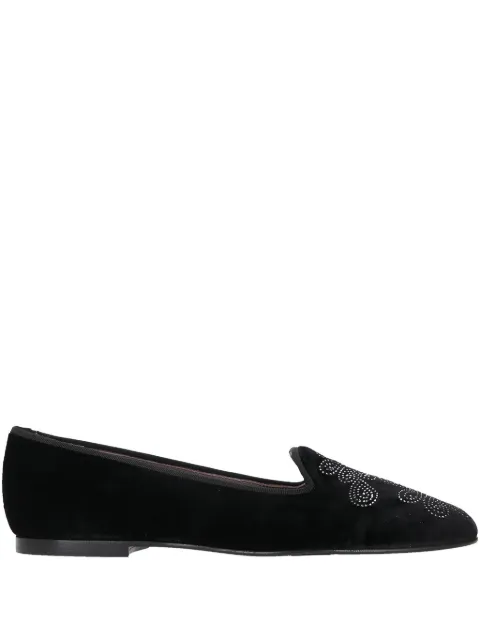 Castañer floral-motif velvet loafers