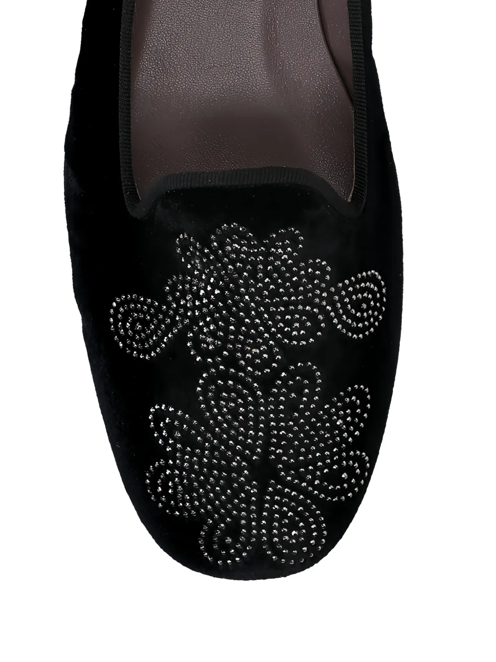 Castañer Fluwelen loafers met bloemenpatroon Zwart