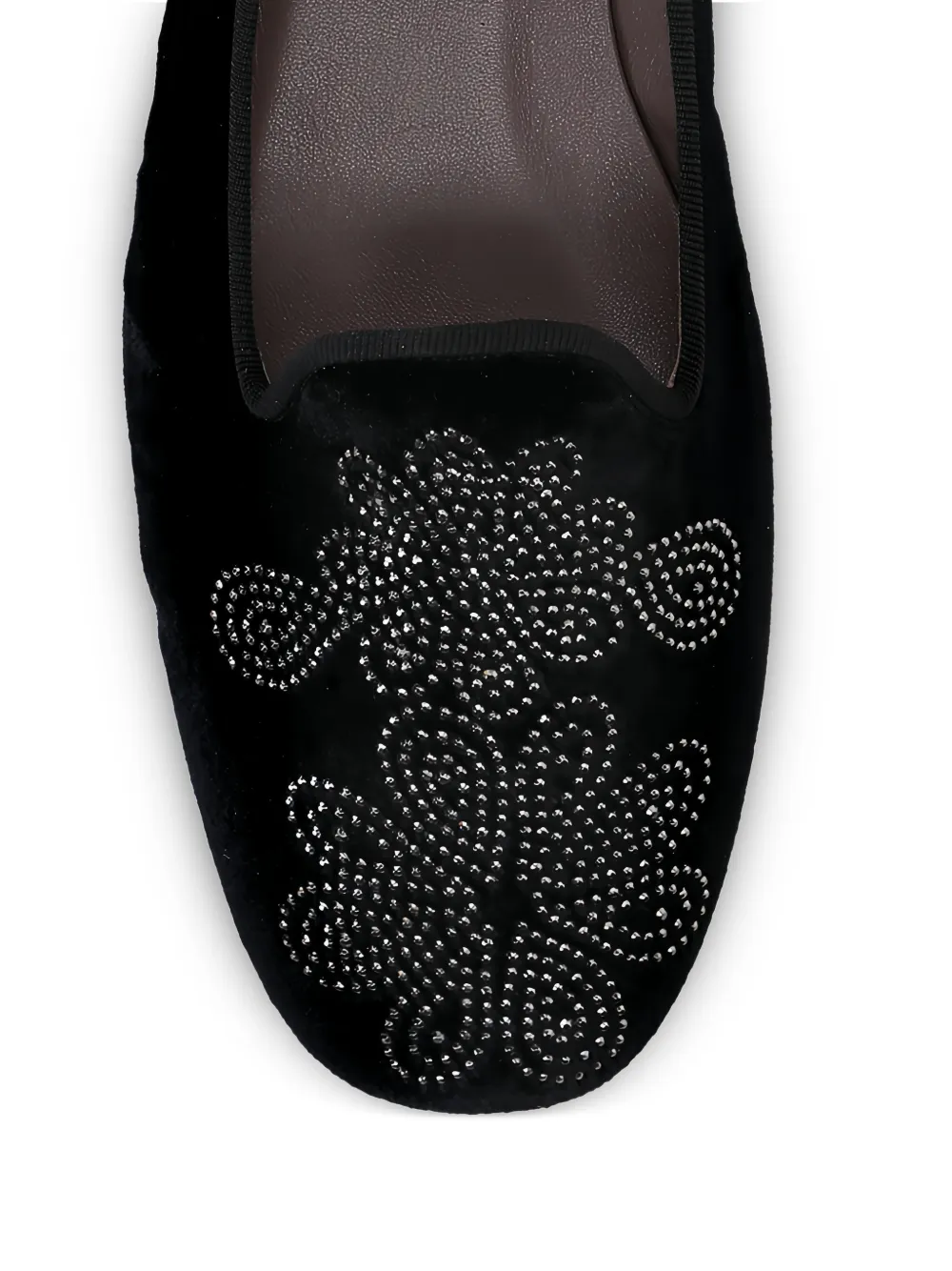 Castañer Fluwelen loafers met bloemenpatroon Zwart