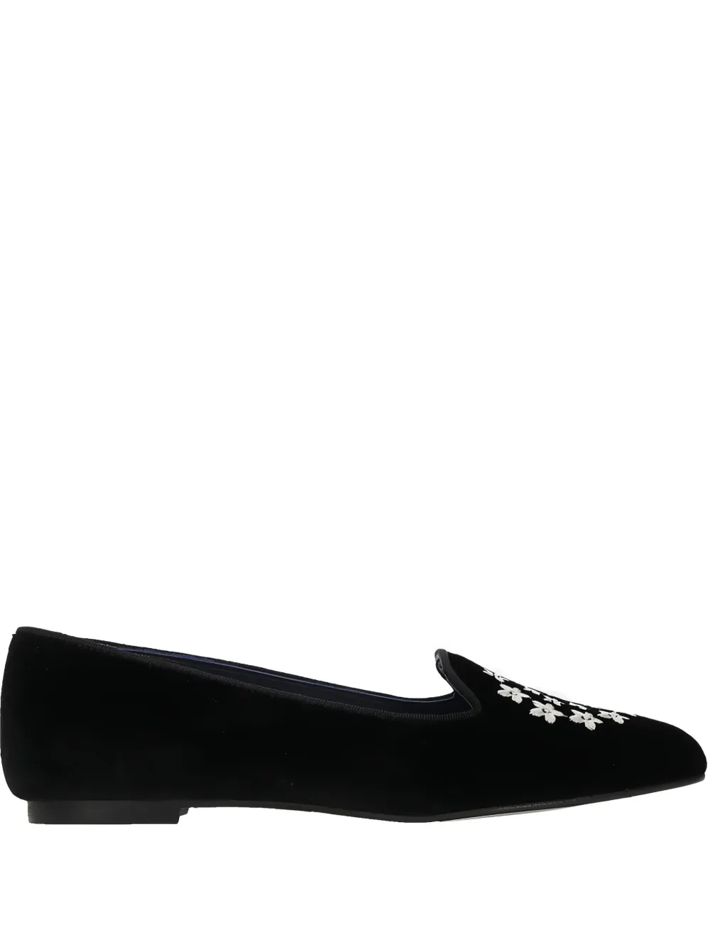 Castañer floral-embroidery loafers - Black